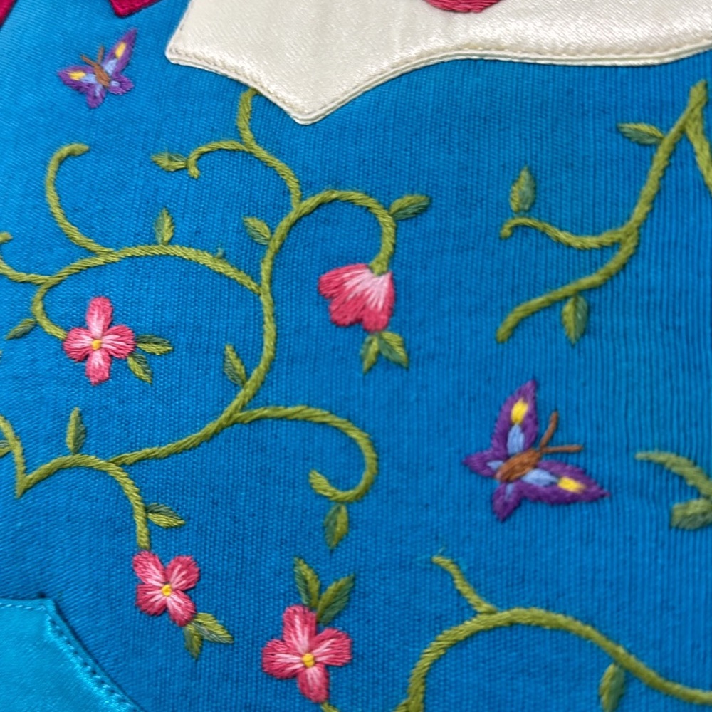 Vtg Dolce Vita- Gorgeous handmade silk embroidered bag with snap closure - Picture 11 of 13